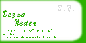 dezso neder business card